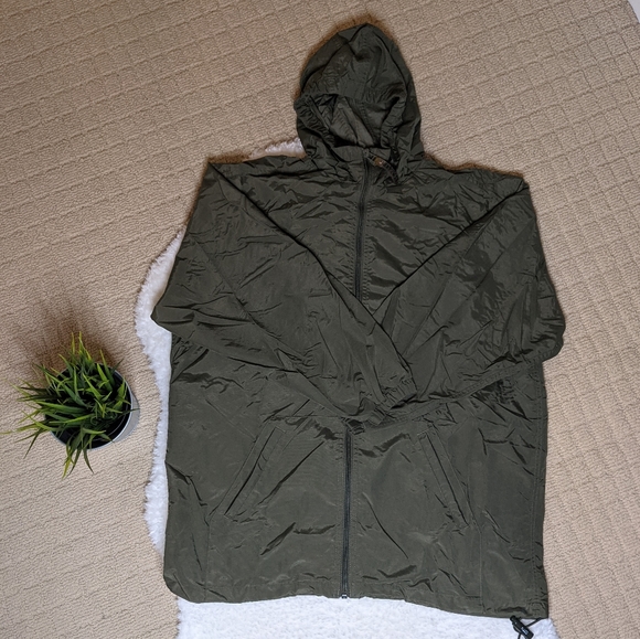 Olive Green Windbreaker Jacket (Size L) - Picture 3 of 4